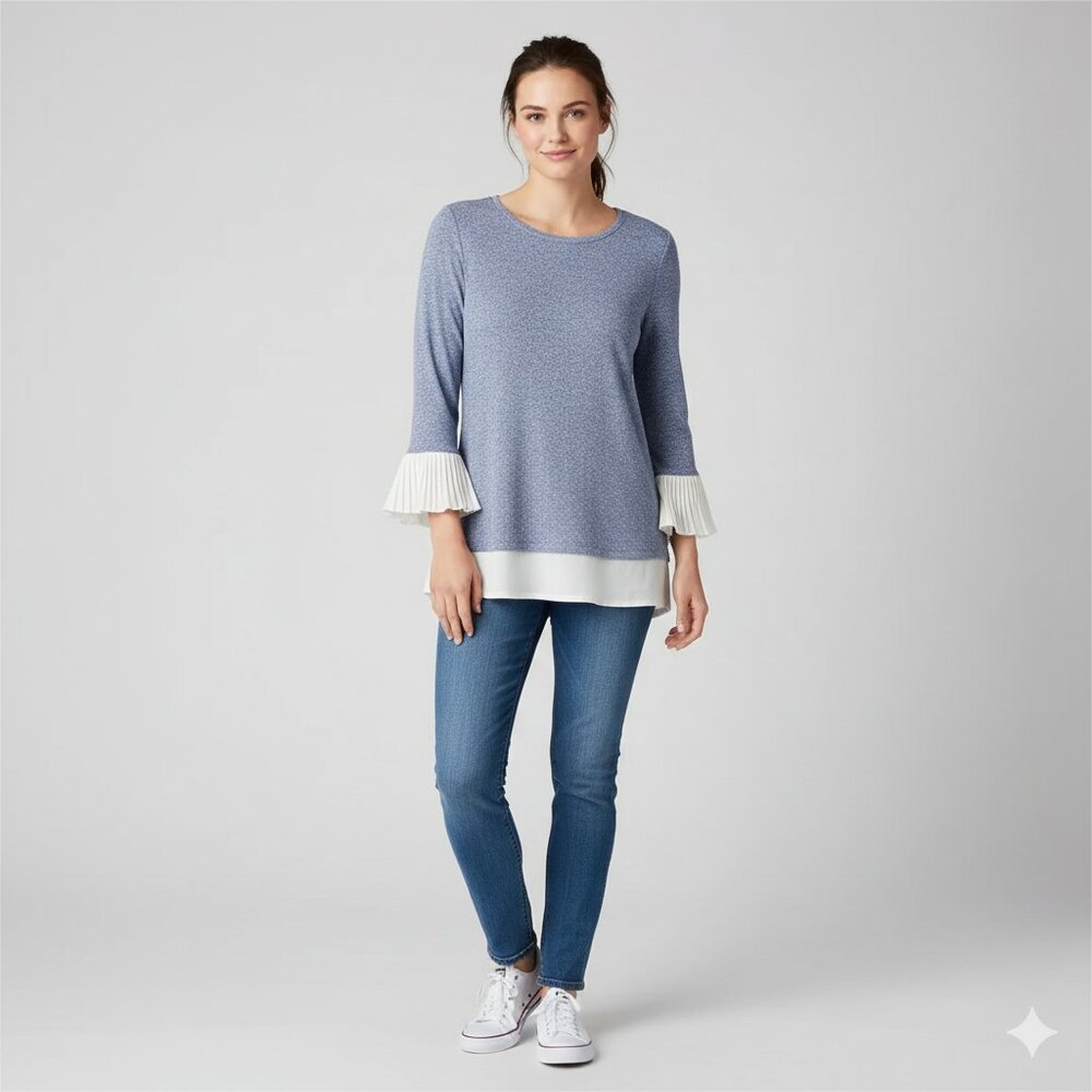 *Design Lab, Lord and Taylor Terry Crew with Bell Ruffle Sleeves
